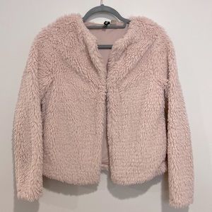 H&M Fluffy Faux Fur Pink Jacket Women Size XS / S